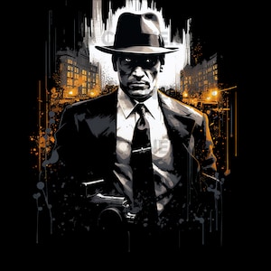 Gangster T-shirt design PNG Digital Download for Sublimation - Transparent background - 300 dpi - 3000 pixels, Gangster Png