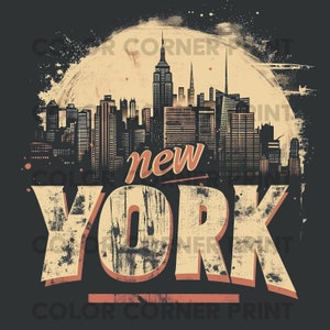 New York Cityscape Png Digital Download for Sublimation - 300 dpi - 3000 pixels, new york png, new york tshirt design
