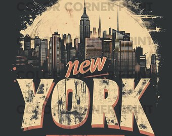 New York City Landschaft Png Digital Download für Sublimation - 300 dpi - 3000 pixel, New York Png, New York Tshirt Design