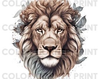 Descarga digital de León PNG y JPEG para sublimación, Fondo transparente, 300 ppp, 3000 píxeles