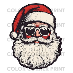 Retro Santa with Sunglasses, Claus PNG, Santa Claus PNG, Christmas Clipart, Vintage Santa Png, Santa Png, Tshirt Sublimation, Christmas PNG
