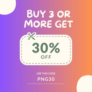 Op de afbeelding: Een roze en oranje verloopachtergrond met een witte coupon. De coupon heeft een schaarpaar dat door de bovenkant snijdt en zegt "KOOP 3 OF MEER EN KRIJG 30% KORTING". De coupon zegt ook "GEBRUIK DEZE CODE PNG30".