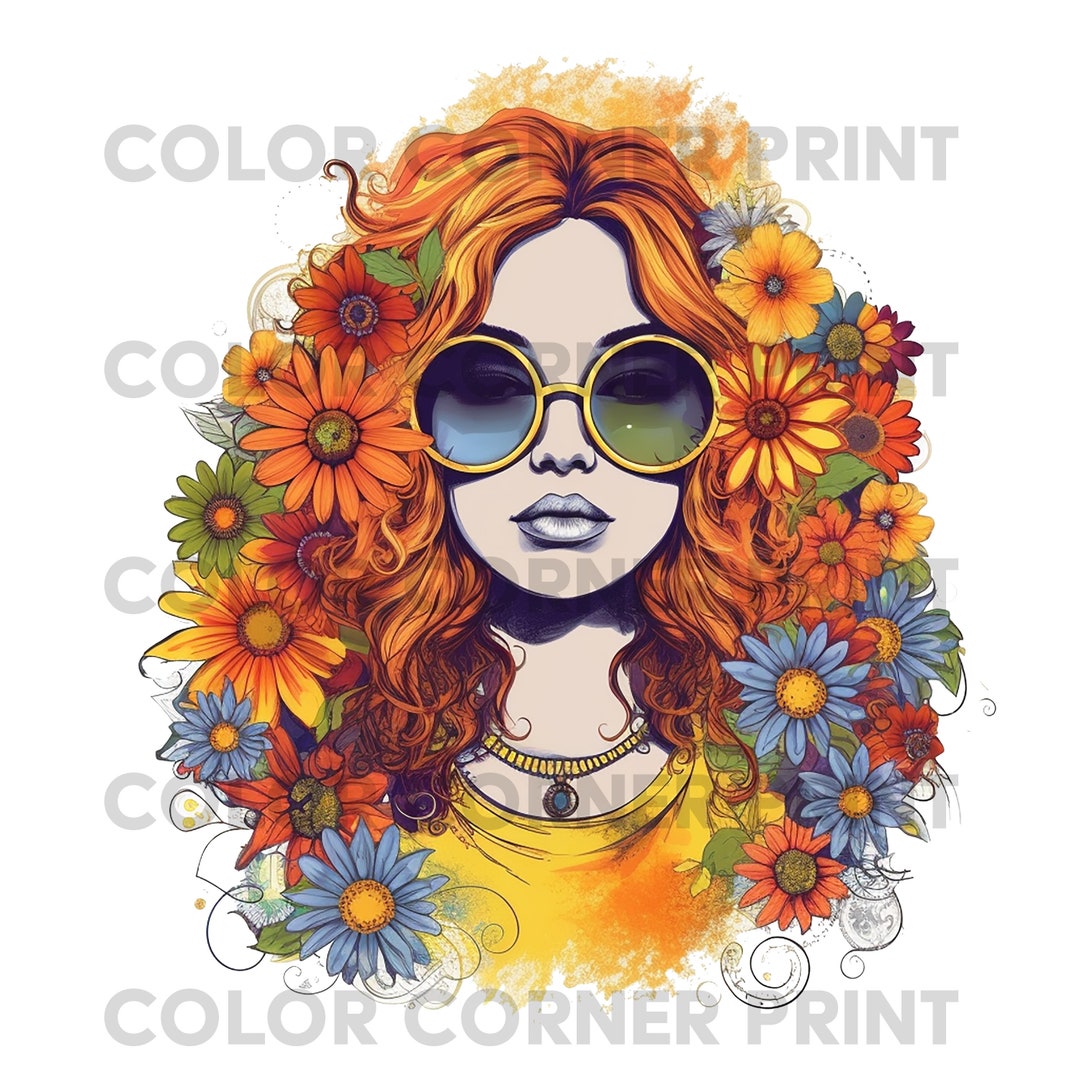 Hippie Woman Watercolor PNG And JPEG Digital Download For Etsy Hippie woman watercolor png and jpeg digital download for etsy