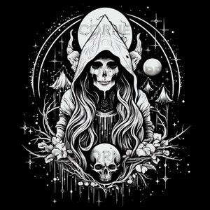 Occult Witchcraft Goth T-shirt Design PNG Digital Download for Sublimation - Transparent background - 300 dpi - 3000 pixels