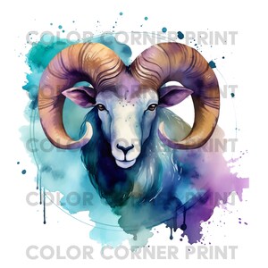 Aries Zodiac PNG and JPEG Digital Download for Sublimation - Transparent background - 300 dpi - 3000 pixels, Transparent Background