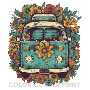 Groovy Van PNG and JPEG Digital Download for Sublimation - 300 dpi - 3000 pixels, Transparent Background