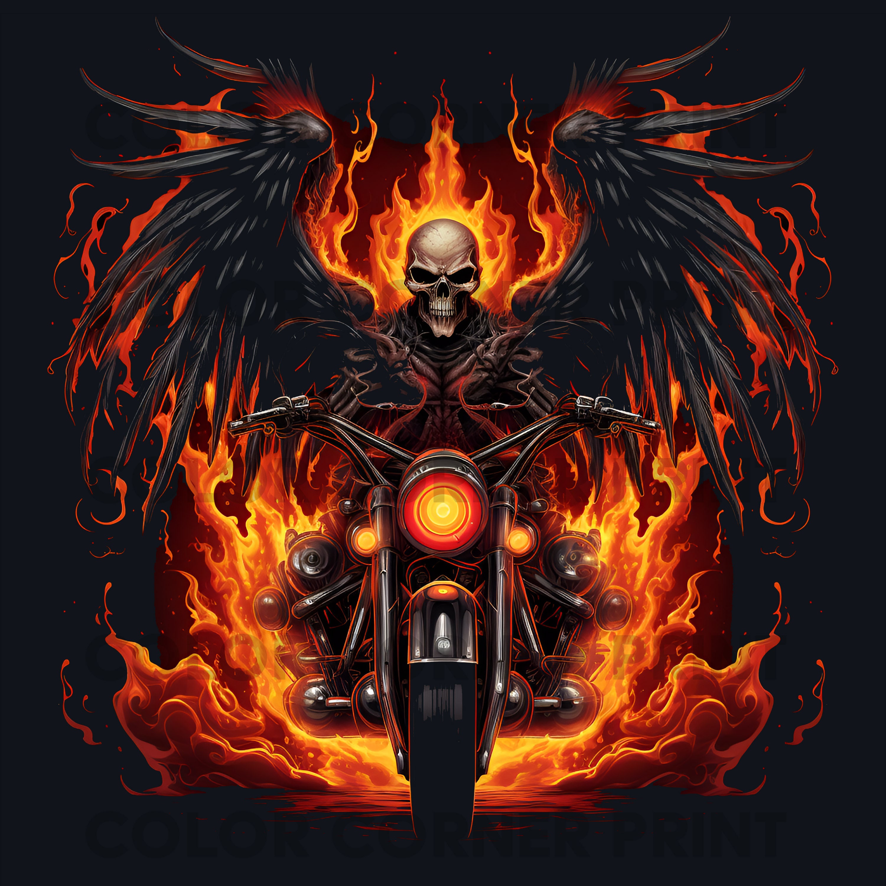 Detaillierte 3D Burning Skull Biker-Bell Totenkopf Ride Bell 