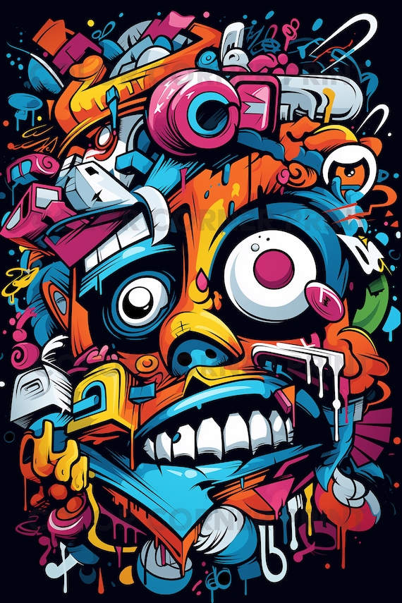 Grafitti Art T-shirt Design PNG and JPEG Digital Download