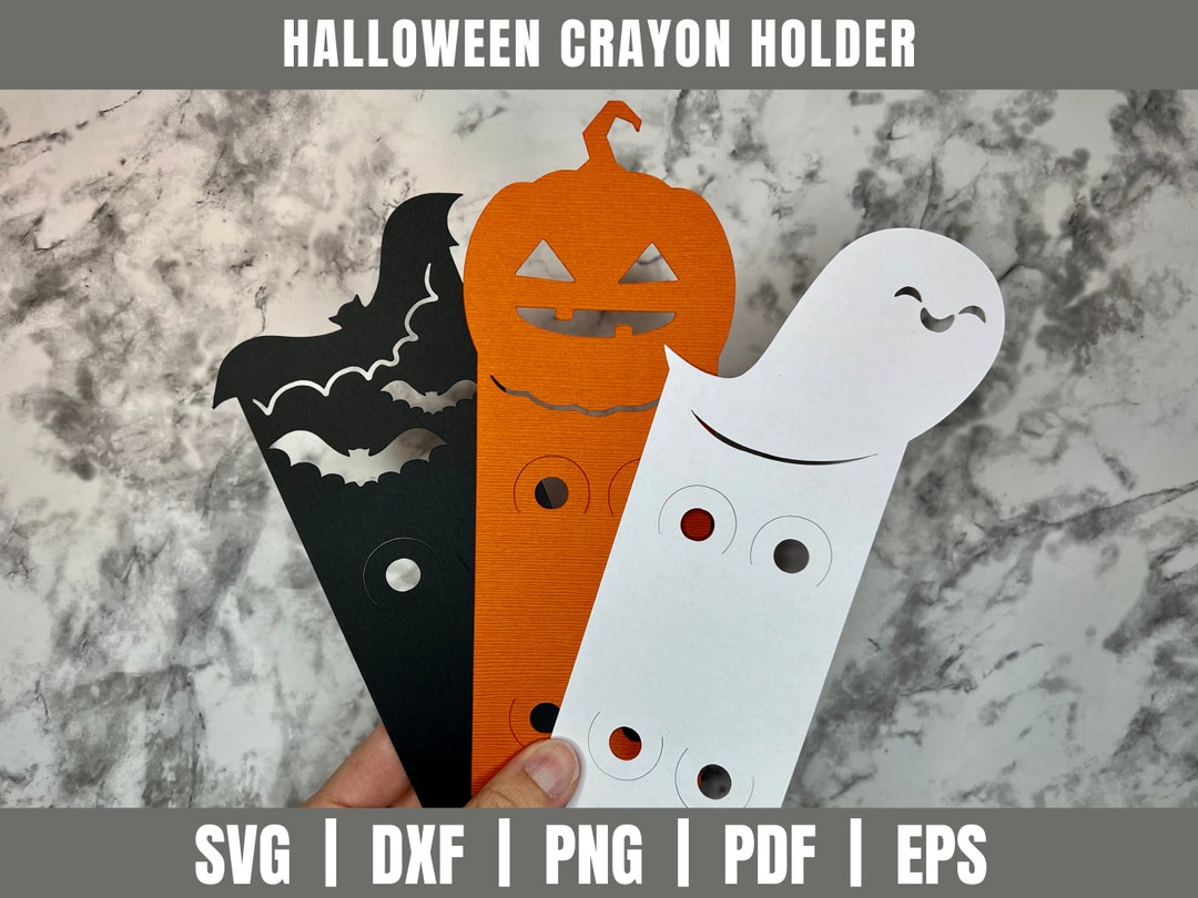 Halloween Crayon Holder SVG Halloween SVG Crayon Holder Template Gift
