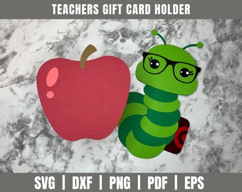 Titular de la tarjeta de regalo de Apple SVG DXF / Apreciación del maestro / Tarjeta de regalo del maestro / Titular de la tarjeta de regalo Svg Dxf / Sobre del titular del regalo / Maestros