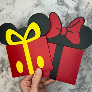 Mouse Bundle Présent Porte-carte-cadeau SVG| Cadeaux SVG | Fichier de coupe de carte-cadeau | Carte-cadeau d’anniversaire | Modèle de titulaire de carte-cadeau | Présent SVG