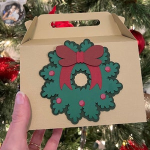 Kranz SVG | Weihnachtsgeschenkbox SVG | Geschenkkartenhalter SVG | Box svg | Rechteckige Box svg | Box Vektor svg | Geschenkbox svg