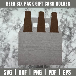 Zespack bier SVG | Vaderdag SVG | Cadeaukaart gesneden bestand| Bier Vaderdag Cadeaubon | Bier verjaardag SVG | Bier Six Pack Card | Vaderdag