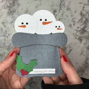 Weihnachten Schneemann Geschenk Kartenhalter SVG | Geschenke SVG | Urlaub Geschenk Kartenhalter Cut File | Weihnachten Geschenkkarte|Santa Geschenk Kartenhalter|