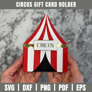 Circus cadeaukaarthouder SVG DXF | CarnivalGift-kaarthouder SVG Dxf | Verjaardagscadeaukaarthouder| Cadeaukaarthouder Svg | Partij gunst Svg