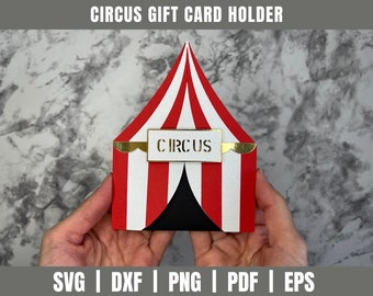Circus Gift Card Holder SVG DXF | CarnivalGift Card Holder SVG Dxf | Birthday Gift Card Holder|  Gift Card Holder Svg | Party Favor Svg