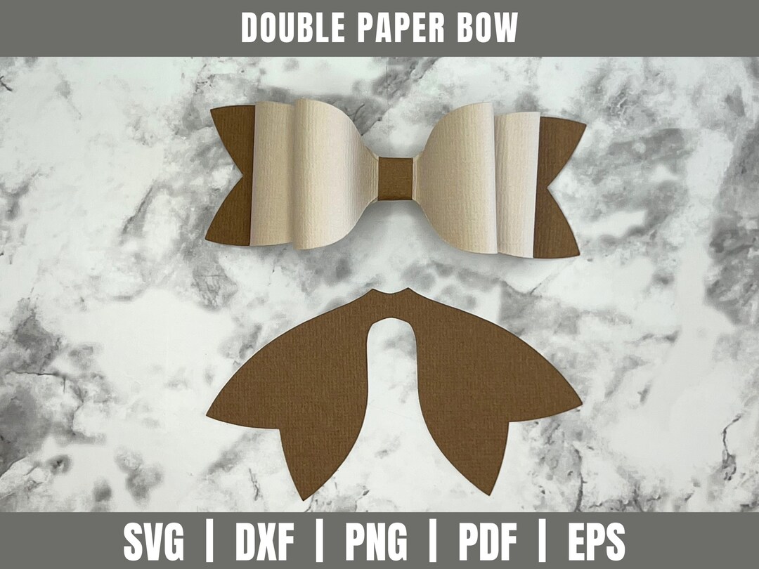Paper Double Bow SVG Paper Bow Cut File 3D Paper Bow Template Cricut