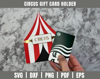 Circus Gift Card Holder SVG DXF | Carnival Gift Card Holder SVG Dxf | Birthday Gift Card Holder|  Gift Card Holder Svg | Party Favor Svg