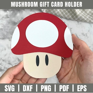 Pilz Geschenk Kartenhalter SVG | Super Mario Gunst Box SVG | Pilz Datei | Geschenkkartenhalter SVG | Super Mario SVG | Super Mario SVG