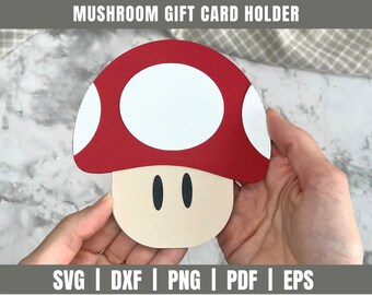 Mushroom Gift Card Holder SVG | Super Mario Favor Box SVG | Mushroom Cut File|  Gift Card Holder Svg | Super Mario SVG | Super Mario Svg