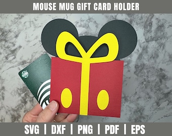 Mouse Present Gift Card Holder SVG| Gifts SVG | Gift Card Cut File | Birthday Gift Card | Birthday Template Gift Card Holder | Present SVG