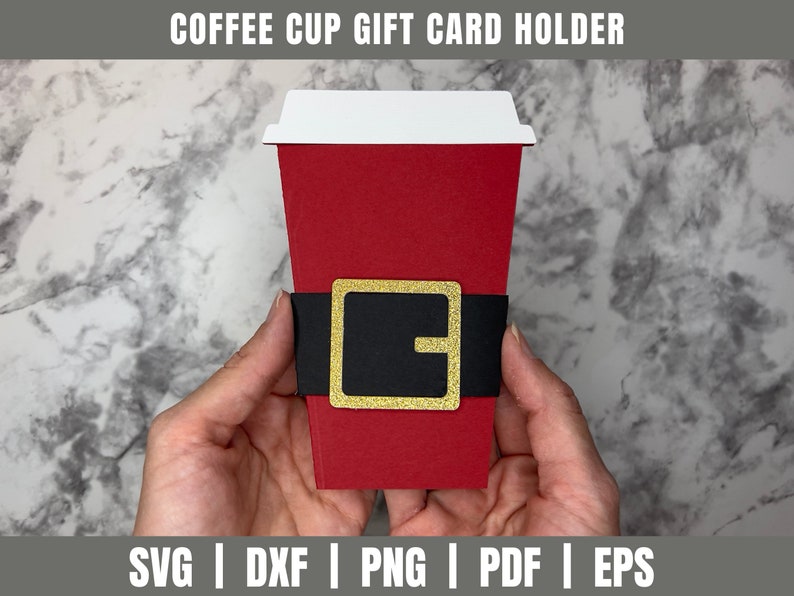 Coffee Santa Coffee Gift Card Holder SVG DXF Gift Card Etsy Australia