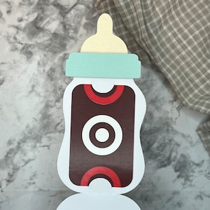 Porta-cartões de bebê SVG DXF | Porta-cartões para chá de bebê SVG Dxf | Porta-cartão de presente para garrafa | Porta-cartão-presente Svg |Corte do porta-cartão-presente