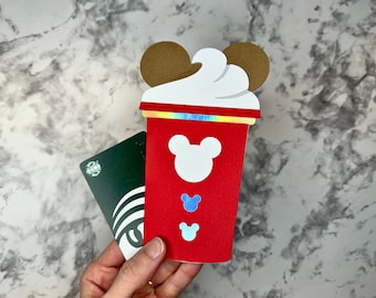 Mouse Mug Cold Brew | Holiday Gift Card Holder SVG DXF |Gift Card Holder SVG Dxf | Christmas Svg | Christmas Gift Card Holder Cut File
