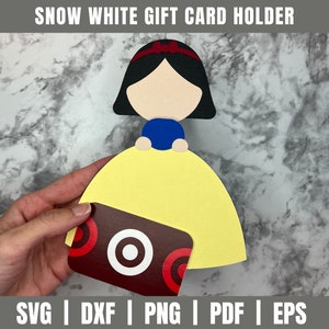 Princess Gift Card Holder Template SVG | Princess Template| Princess and Dwarf Cut File| Princess Party Favor SVG| Princess Printable SVG