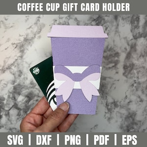 コーヒープレゼント | コーヒーギフトカードホルダー SVG DXF | ギフトカードホルダー SVG DXF | コーヒーカップ SVG | コーヒー SVG | ギフトカードホルダーカットファイル