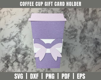 Coffee Present | Coffee Gift Card Holder SVG DXF | Gift Card Holder SVG Dxf | Coffee Cup Svg |  Coffee svg | Gift Card Holder Cut File