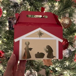 Boîte de Noël Nativité | Boîte cadeau de Noël SVG | Titulaire de la carte-cadeau SVG | Boîte SVG | Boîte rectangulaire svg | Boîte vectorielle svg | Coffret cadeau svg