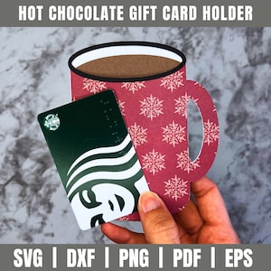 Titular de la tarjeta de regalo de chocolate caliente SVG / Navidad SVG / Archivo de corte de tarjeta de regalo / Tarjeta de regalo de taza de cacao caliente / Cricut / Plantilla de tarjeta de regalo de café SVG