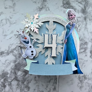 Frozen Cake Topper SVG / Ice Princess ispirato Cake Topper File di taglio / Frozen Party fai da te / Modello Cake Topper File di taglio / Modello di festa