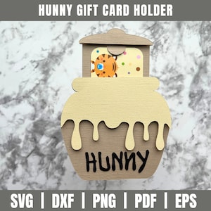 Hunny Pot Geschenkkartenhalter SVG | Baby Shower Geschenk Kartenhalter SVG | Honig-Geschenkkartenhalter | Geschenkkartenhalter SVG | Geschenkkarte geschnitten Datei