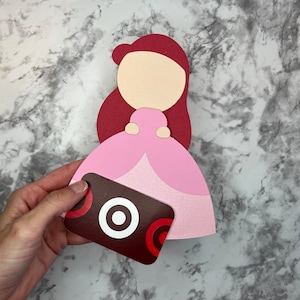 Princess Gift Card Holder Template SVG | Princess Template| Princess and Dwarf Cut File| Princess Party Favor SVG| Princess Printable SVG