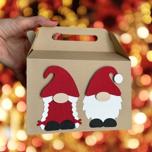 Wichtel Weihnachtsbox | Weihnachtsgeschenkbox SVG | Geschenkkartenhalter SVG | Box SVG | Rechteckige Box svg | Box-Vektorgrafik | Geschenk Box svg