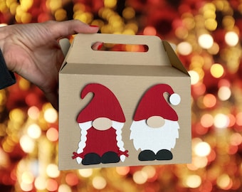 Caja de Navidad Gnome / Caja de regalo de Navidad SVG / Titular de la tarjeta de regalo SVG / Caja SVG / Caja rectangular svg / Caja Vector svg / Caja de regalo svg
