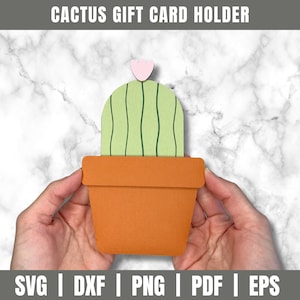 Kaktus Geschenkkartenhalter SVG| Blumen Geschenke | Geschenkkarte geschnitten Datei | Blumen Geschenkkarte | Papier Kaktus Vorlage Geschenkkartenhalter | Cricut|Kaktus SVG