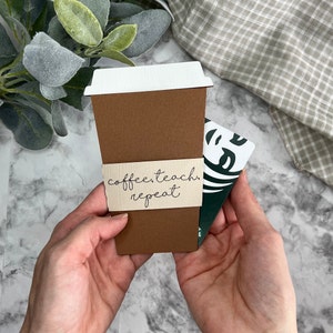 Repetición de enseñanza de café / Titular de la tarjeta de regalo de café SVG DXF / Titular de la tarjeta de regalo SVG Dxf / Taza de café Svg / Café svg / Titular de la tarjeta de regalo Cortar archivo