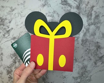 Mouse Present Gift Card Holder SVG| Gifts SVG | Gift Card Cut File | Birthday Gift Card | Birthday Template Gift Card Holder | Present SVG