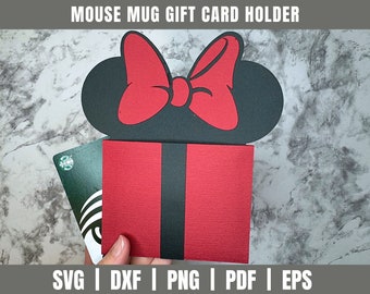 Mouse Present Gift Card Holder SVG| Gifts SVG | Gift Card Cut File | Birthday Gift Card | Birthday Template Gift Card Holder | Present SVG