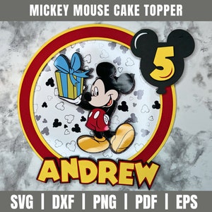 Topolino Cake Topper SVG / Cake Topper Cut File / Mouse Party Fai da te / Modello Cake Topper Cut File / Modello per feste / Festa fai da te svg /