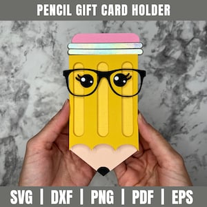 Porte-carte cadeau crayon SVG DXF | Appréciation des enseignants | Carte-cadeau enseignant | Titulaire de la carte-cadeau Svg Dxf | Enveloppe porte-cadeau | Enseignants