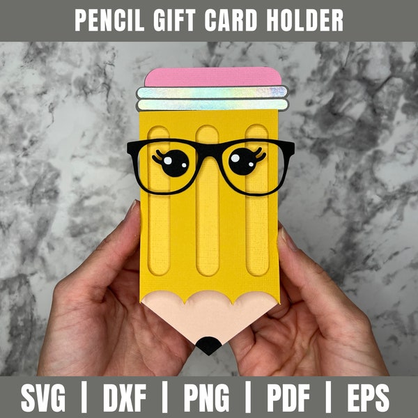 Pencil Gift Card Holder SVG DXF | Teacher Appreciation | Teacher Gift Card | Gift Card Holder Svg Dxf | Gift Holder Envelope | Teachers