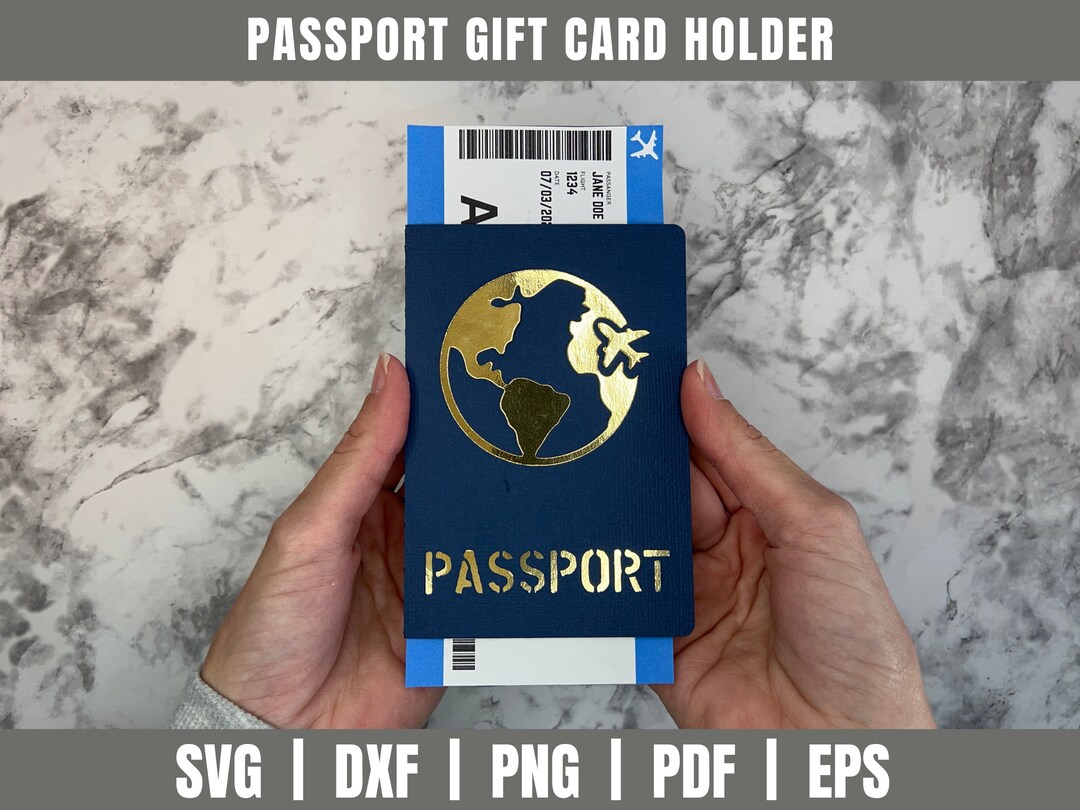Passport Gift Card Holder SVG Travel Gifts Gift Card Cut File Travel