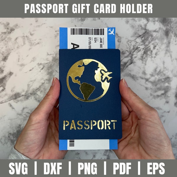 Passport Gift Card Holder SVG| Travel Gifts | Gift Card Cut File| Travel Gift Card |Birthday Gift Card Holder| Passport SVG|Passport CutFile