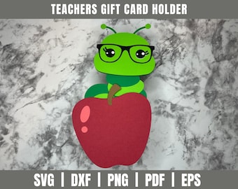 Titular de la tarjeta de regalo de Apple SVG DXF / Apreciación del maestro / Tarjeta de regalo del maestro / Titular de la tarjeta de regalo Svg Dxf / Sobre del titular del regalo / Maestros
