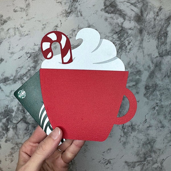 Hot Chocolate Gift Card Holder SVG | Christmas SVG | Gift Card Cut File | Hot Cocoa Mug Gift Card | Cricut | Coffee Gift Card Template SVG