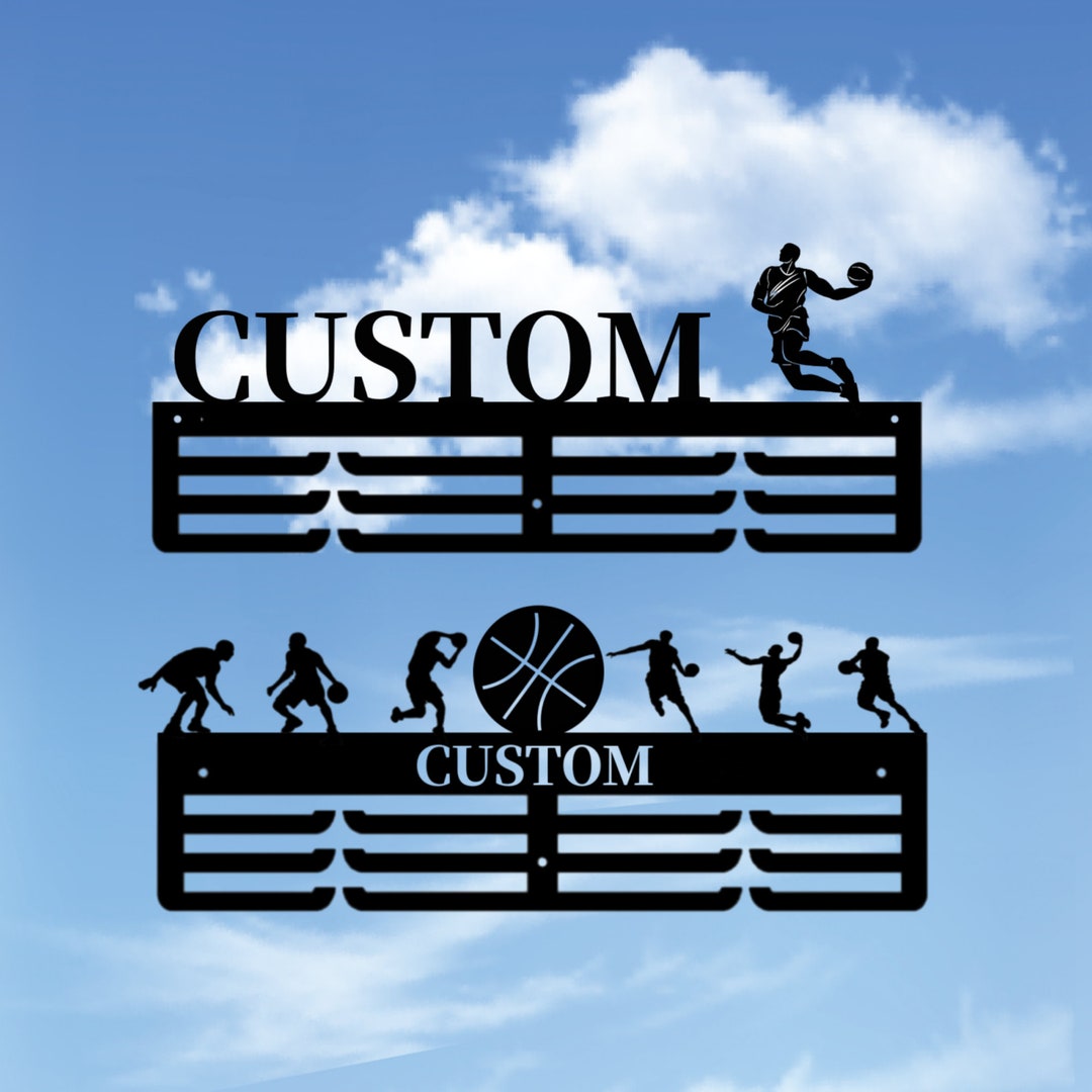 Basketball Medal Hanger Customized Basketball Player Names Etsy